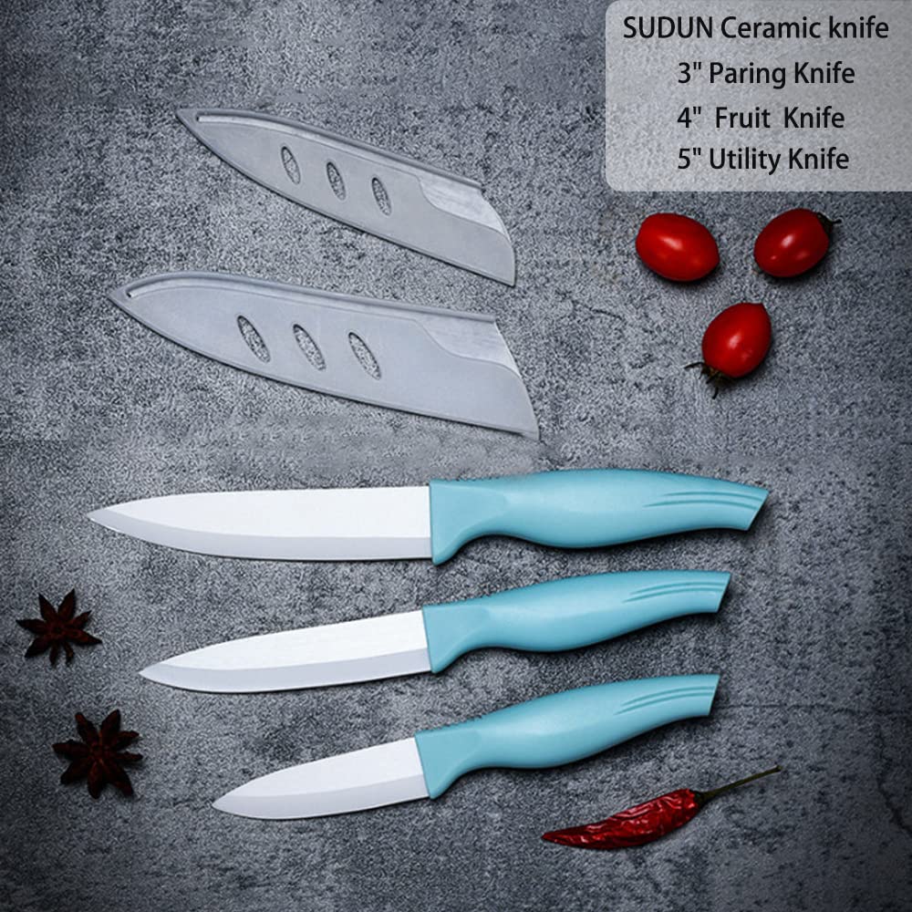 Zhiyun ceramic knife on a cutting board demonstrates versatile kitchen prep