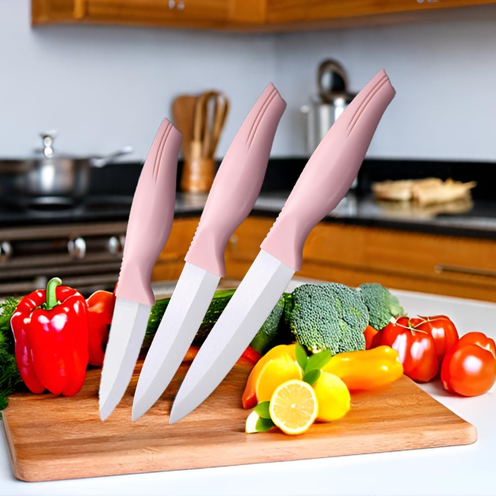Zhiyun pink ceramic knife set 4-inch fruit knife for delicate prep