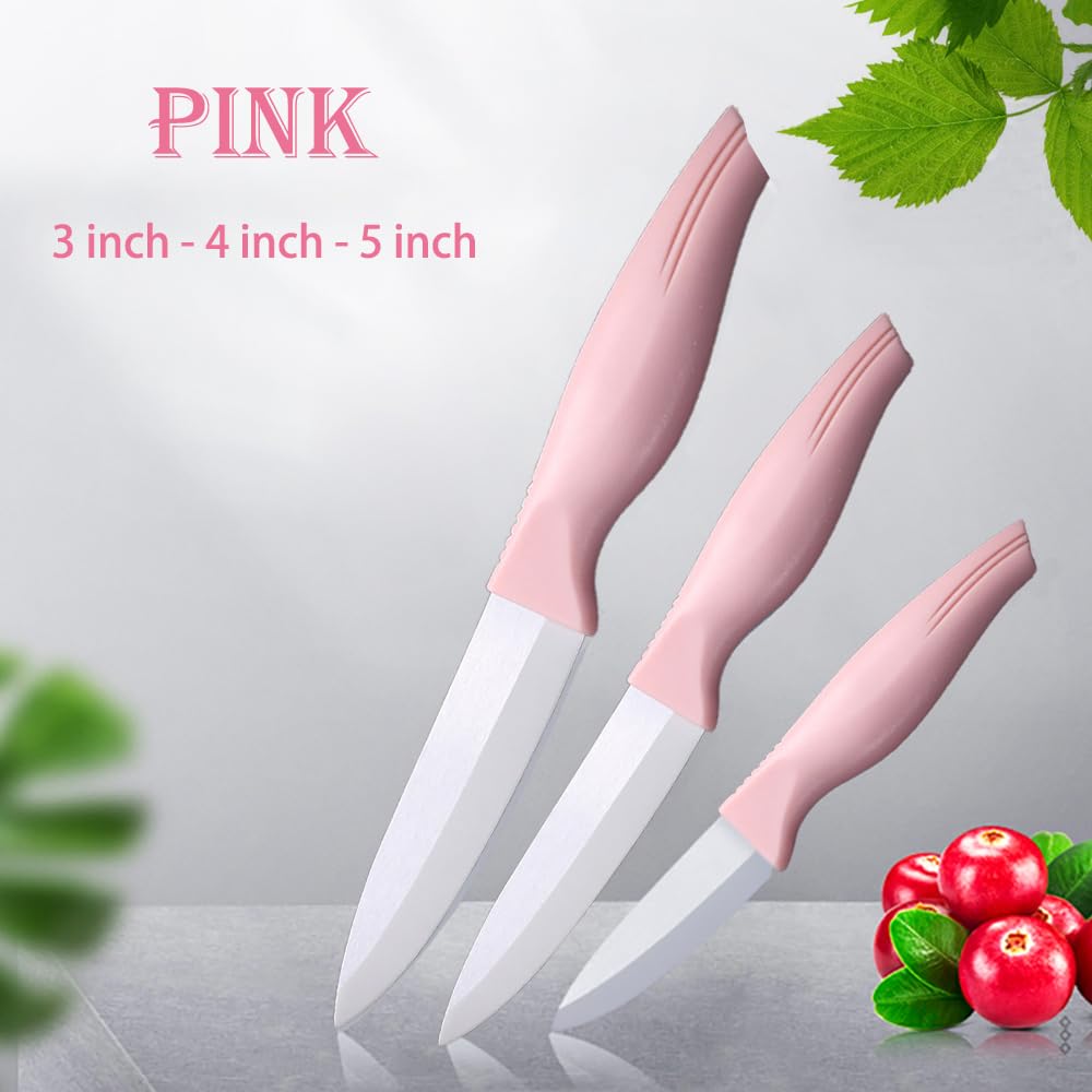 Zhiyun pink ceramic knife set easy clean surfaces preserve flavors