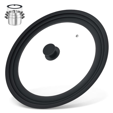 Zhulerzil universal lid fits 13-15 inch pots for clutter-free cookware.