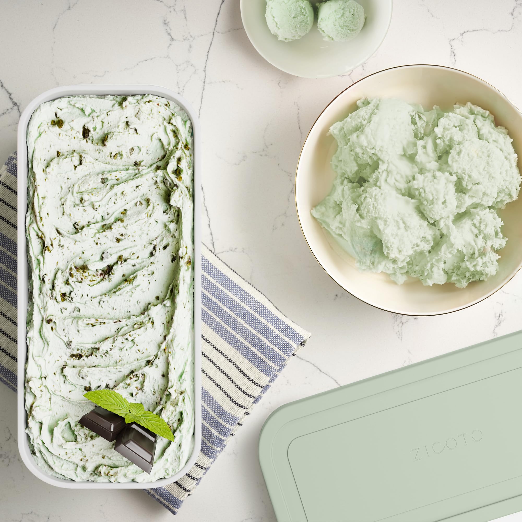 ZICOTO 2-quart containers keep portions ready for grab-and-go desserts.