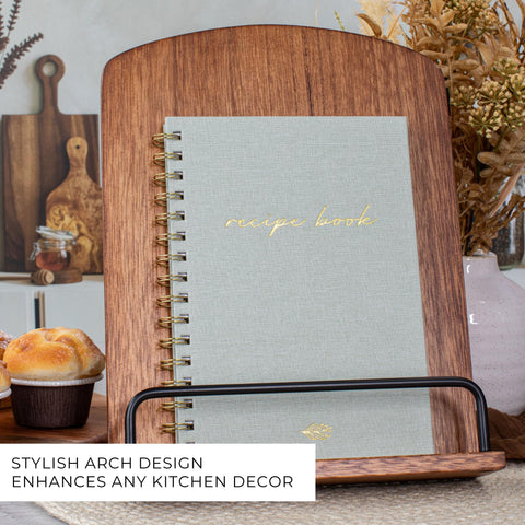 ZICOTO cookbook stand sized at 11.7 x 8.9 inches fits large cookbooks.