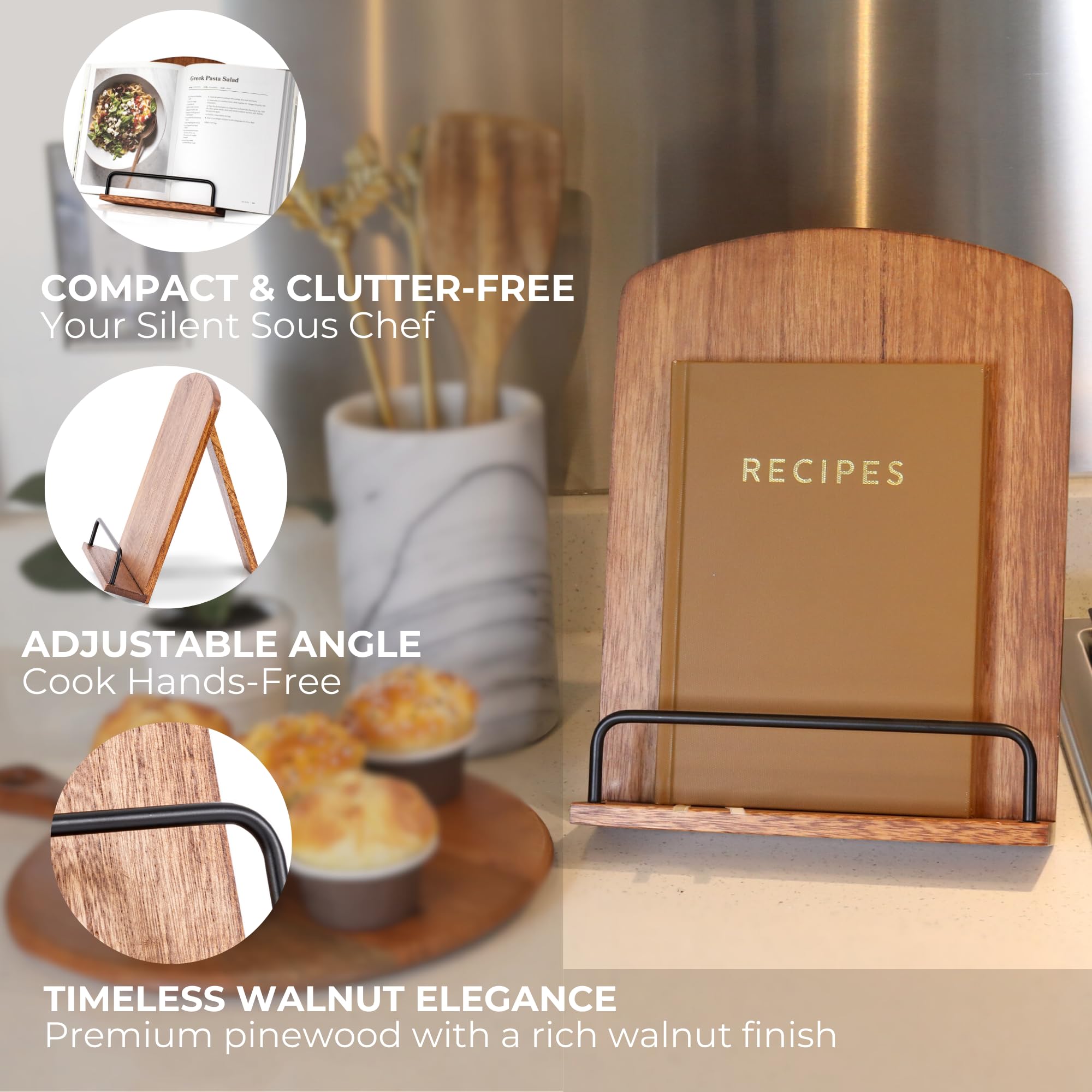 ZICOTO stand blends with any decor while keeping ingredients at hand.