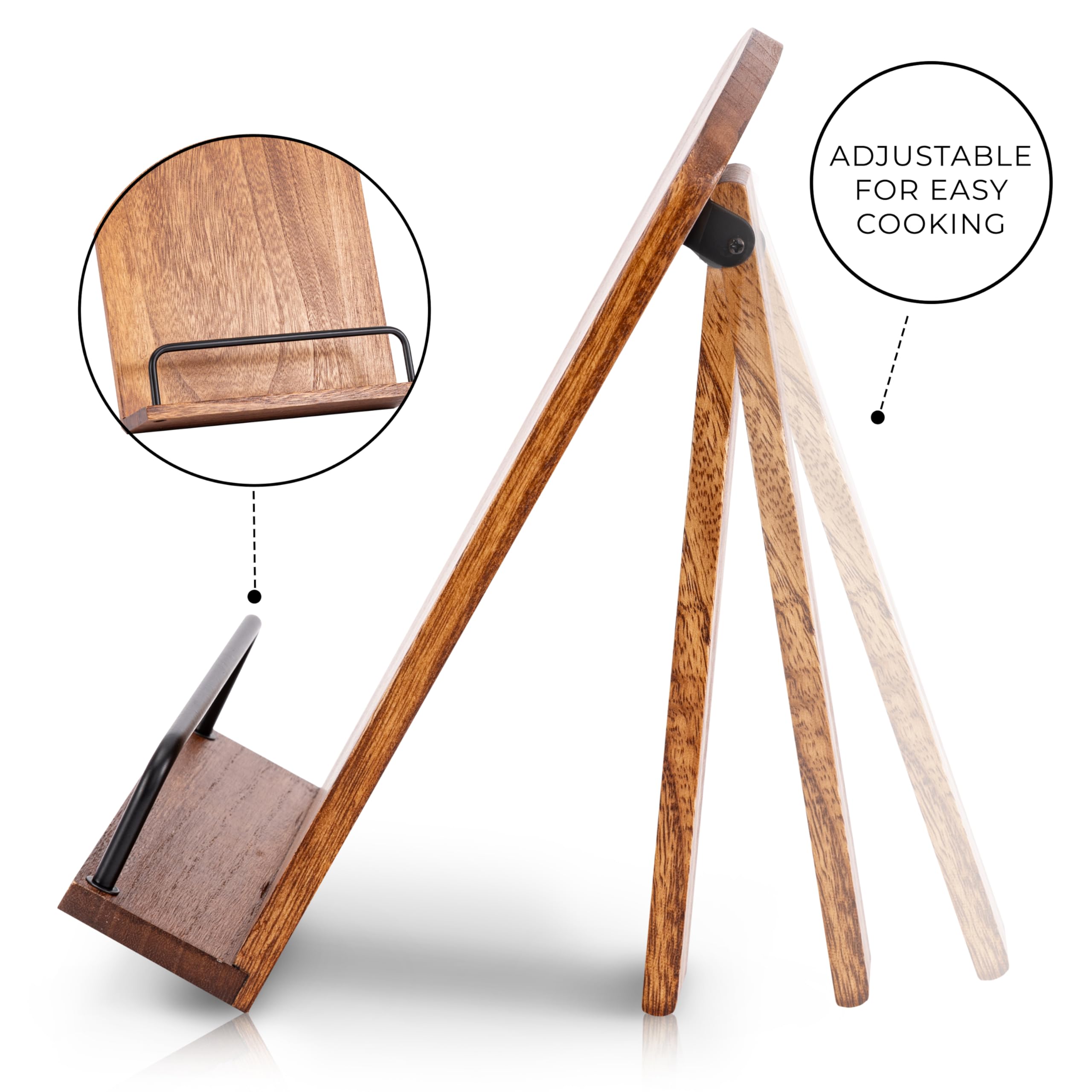 ZICOTO tablet holder doubles as recipe stand for tablets and phones.