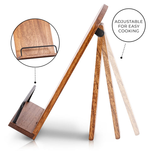 ZICOTO tablet holder doubles as recipe stand for tablets and phones.