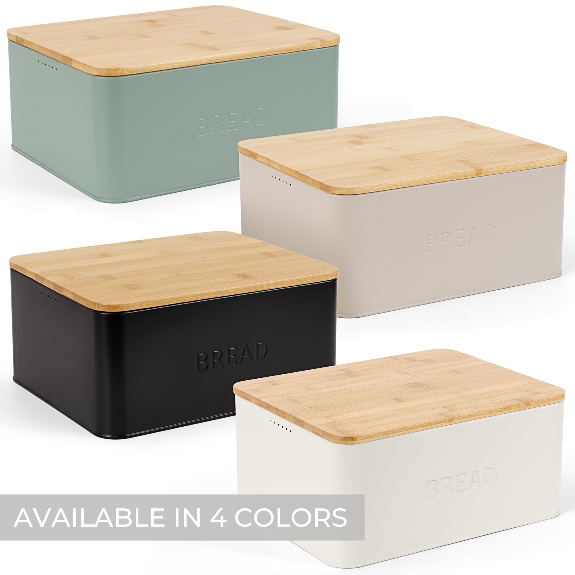 ZICOTO bread box helps organize counter space neatly.