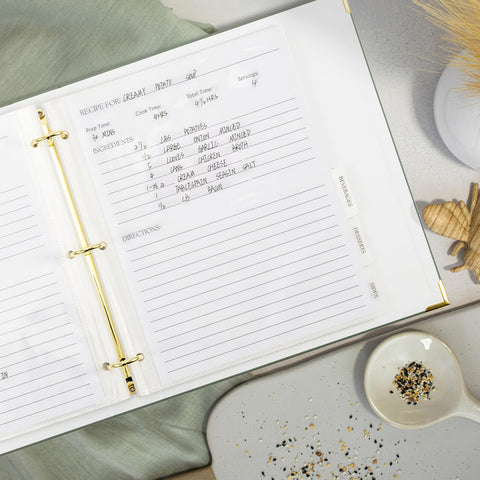 ZICOTO kitchen-friendly binder supports easy note-taking while cooking