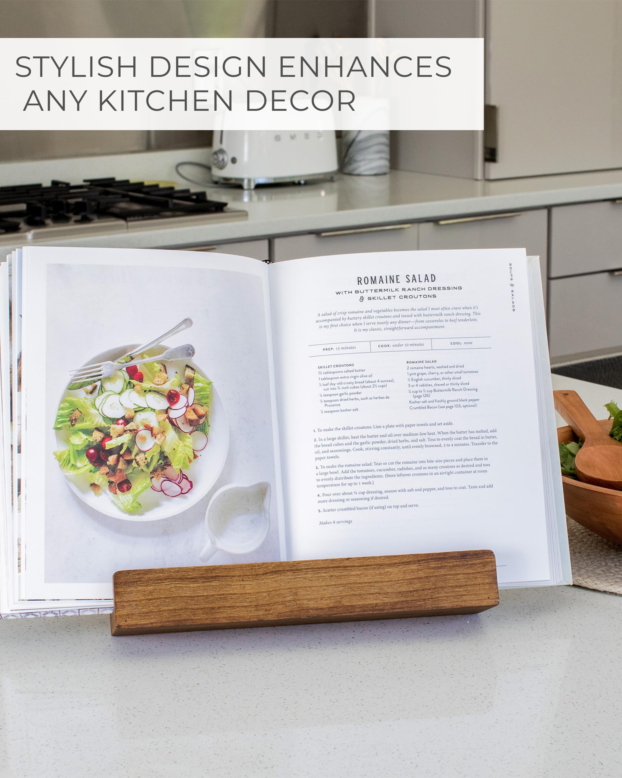 ZICOTO large stand fits heavy cookbooks at eye level.