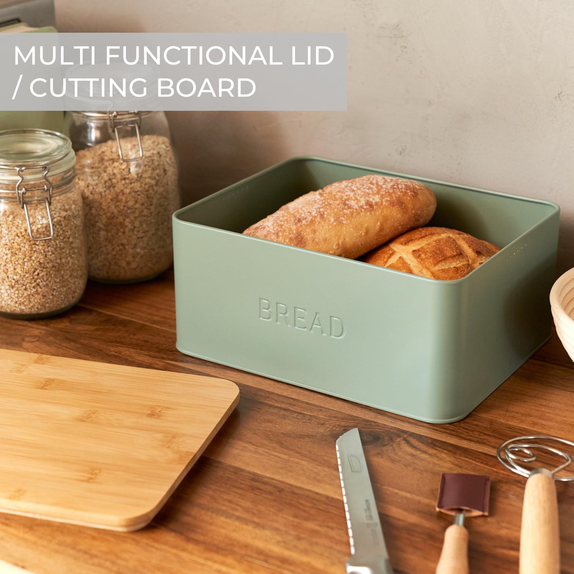 ZICOTO sage-hued bread box adds modern style to your countertop