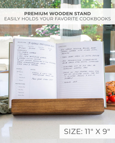 ZICOTO tablet and cookbook holder keeps recipes visible while cooking.