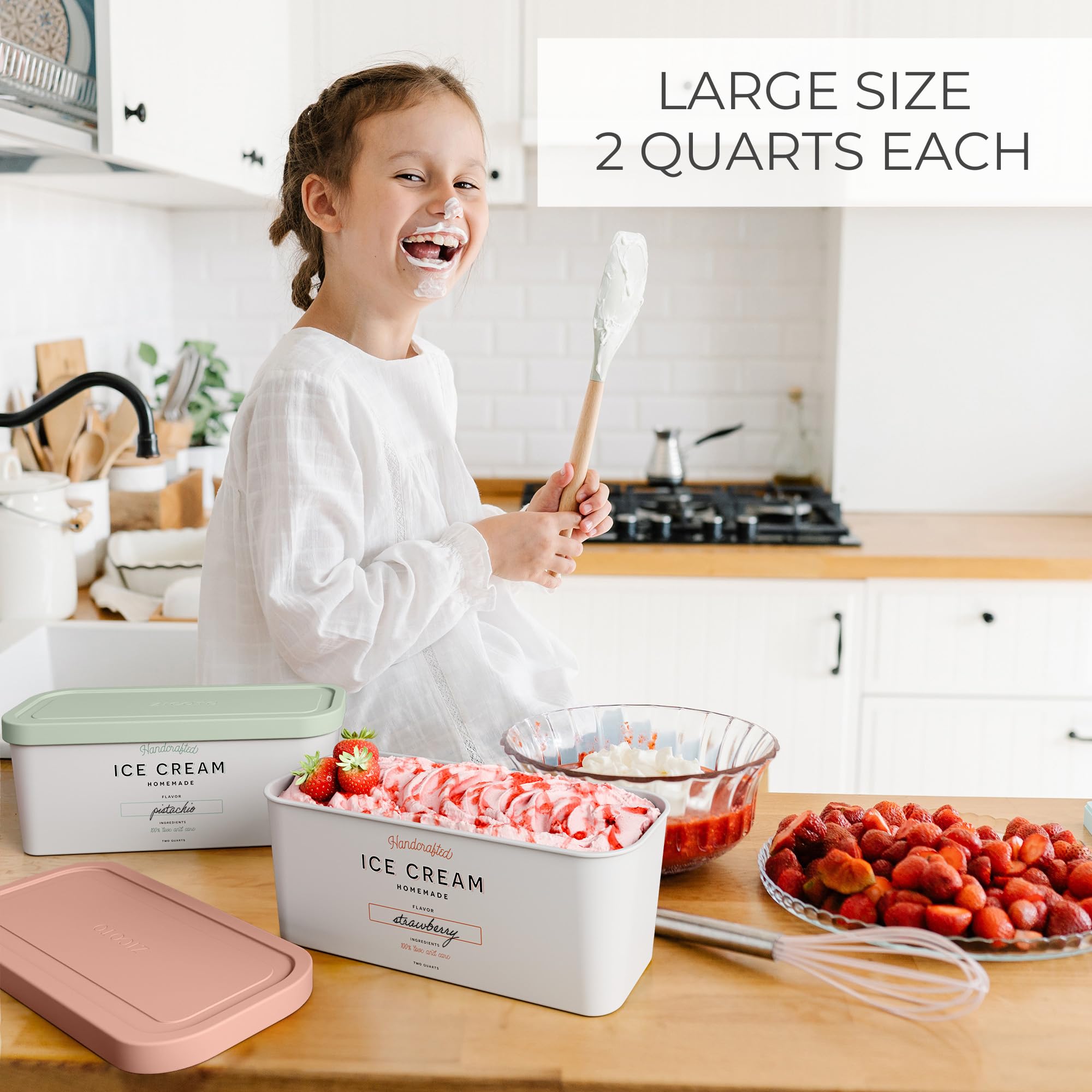 ZICOTO tight-sealing lid on the container prevents leaks during freezing.