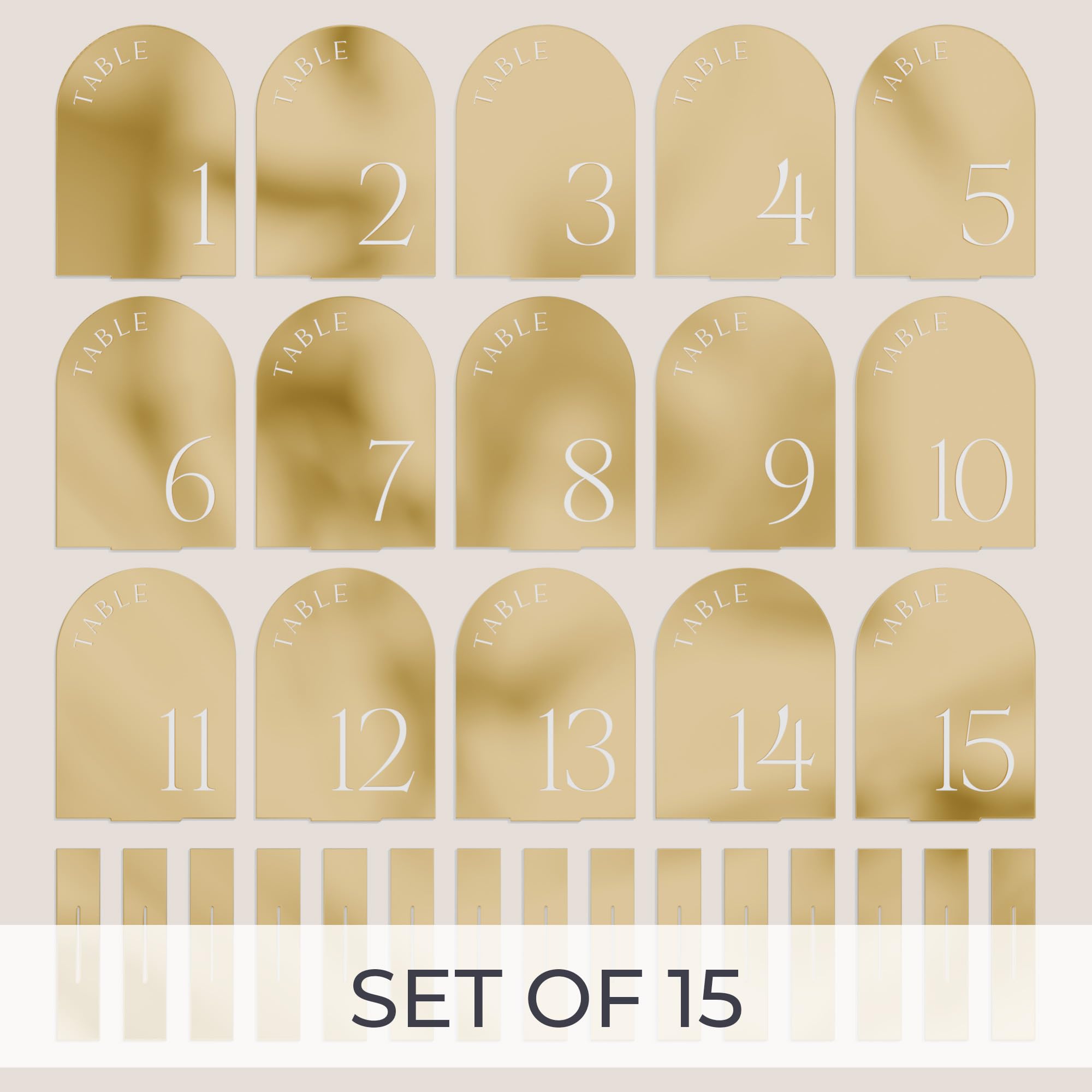ZICOTO wedding numbers feature modern arch design for stylish tables.