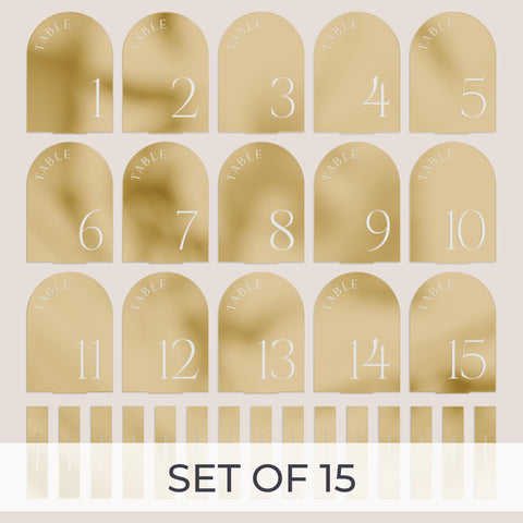 ZICOTO wedding numbers feature modern arch design for stylish tables.