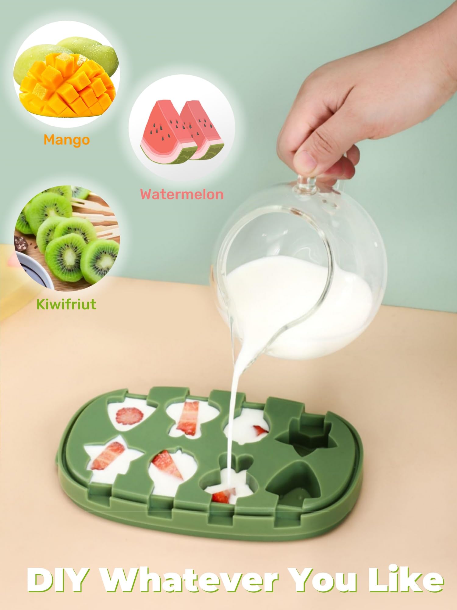 Zigihos DIY color popsicles enable fruity or creamy variations.