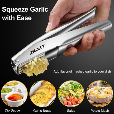 ZIGNTY ergonomic-handle-garlic-press reduces strain and improves comfort.