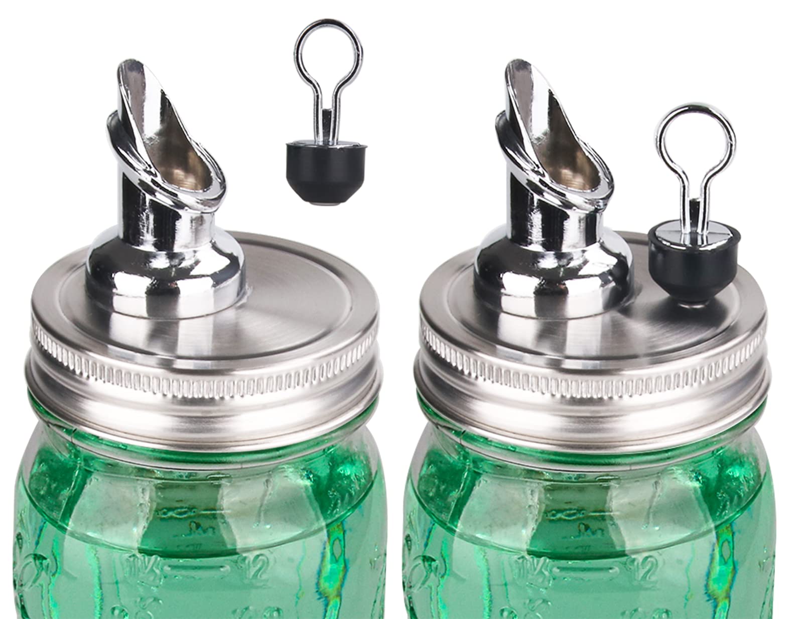 ZiHenryDa Free Flow Spout on a 70mm lid enabling smooth mason jar pours.