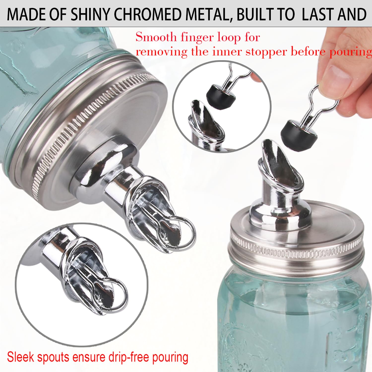 Stainless steel and silicone pourer from ZiHenryDa provides controlled pours.