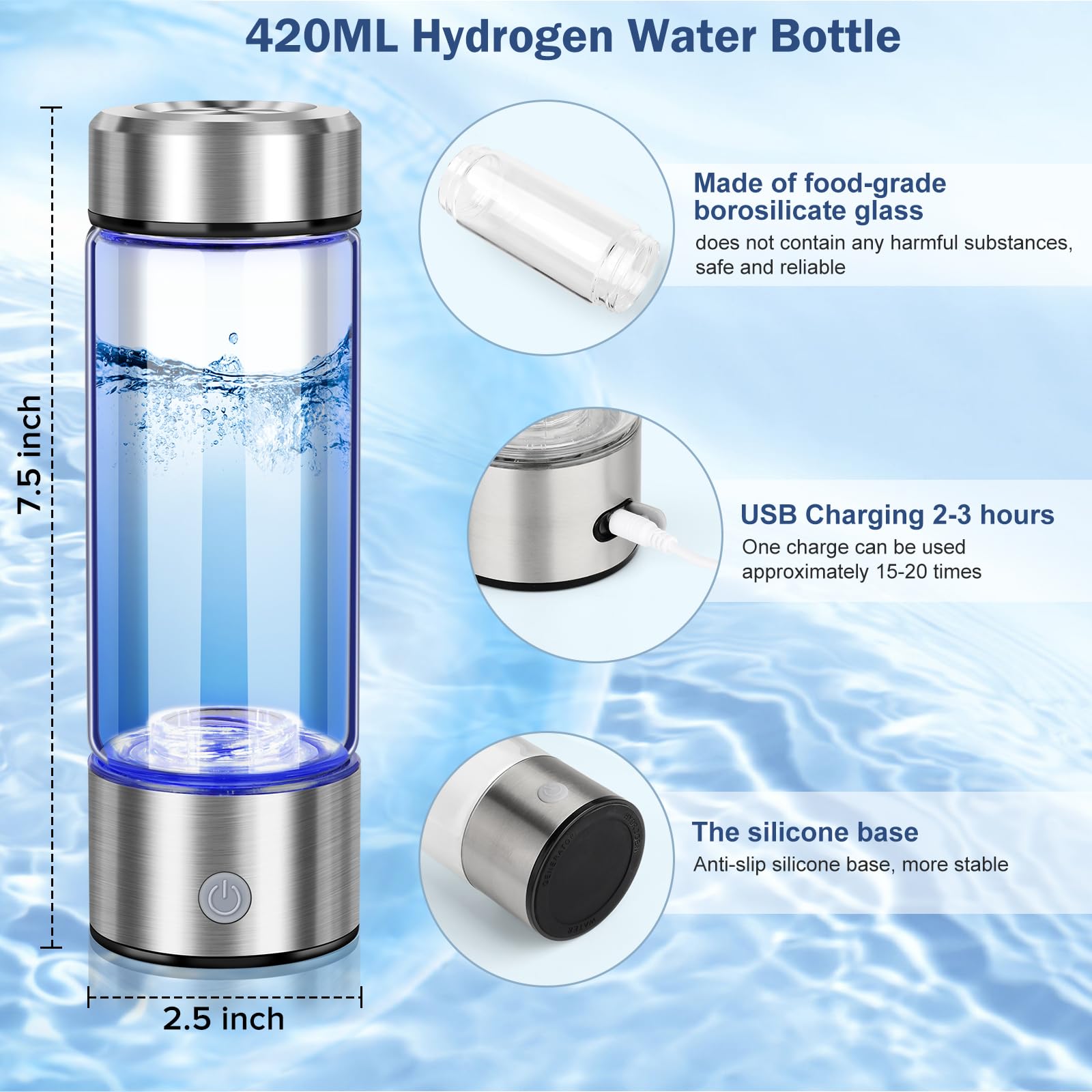 ZIHUOFAN hydrogen water bottle bubbles during operation