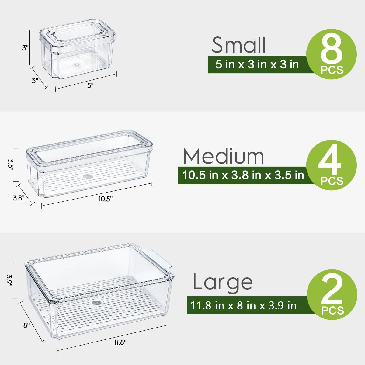 BPA free clear PET plastic keeps contents safe and easy to see