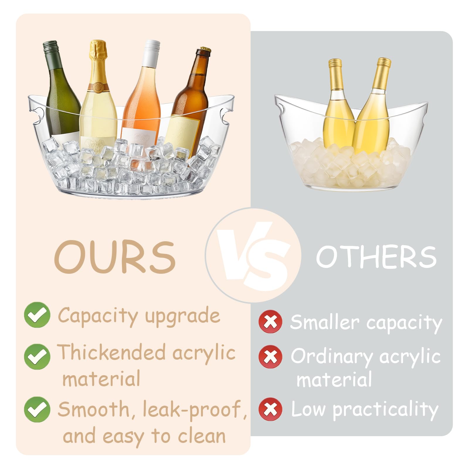 ZILAMGOO leak-resistant ice bucket stays clean and drip-free.