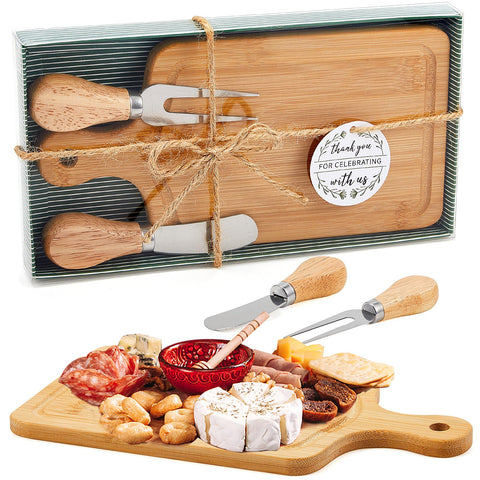 Ziliny 1-set bridal shower cheese board with bamboo finish, ideal for elegant guest prizes.