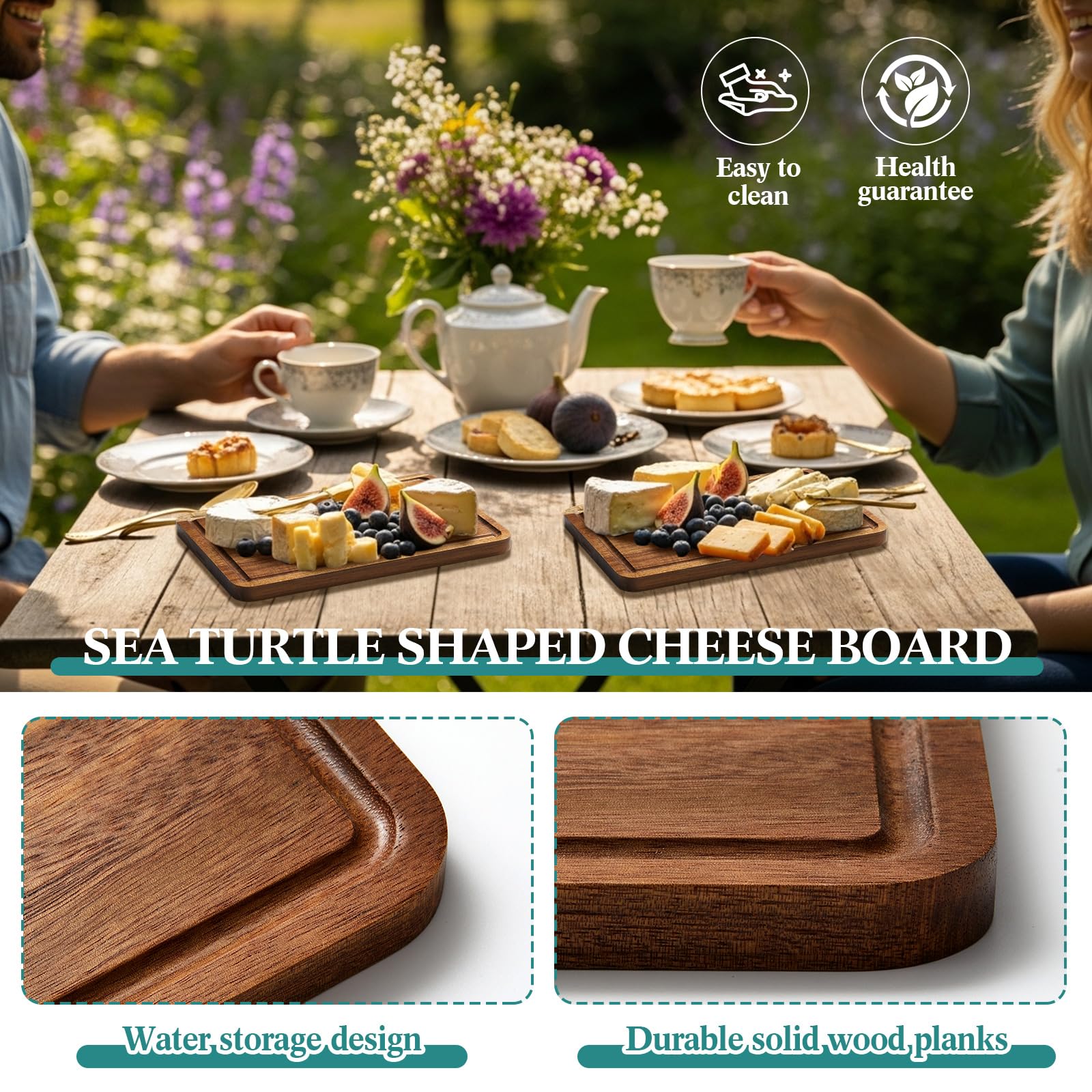 Ziliny acacia sea turtle wooden platter ready for gifting.