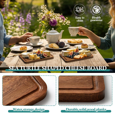 Ziliny acacia sea turtle wooden platter ready for gifting.