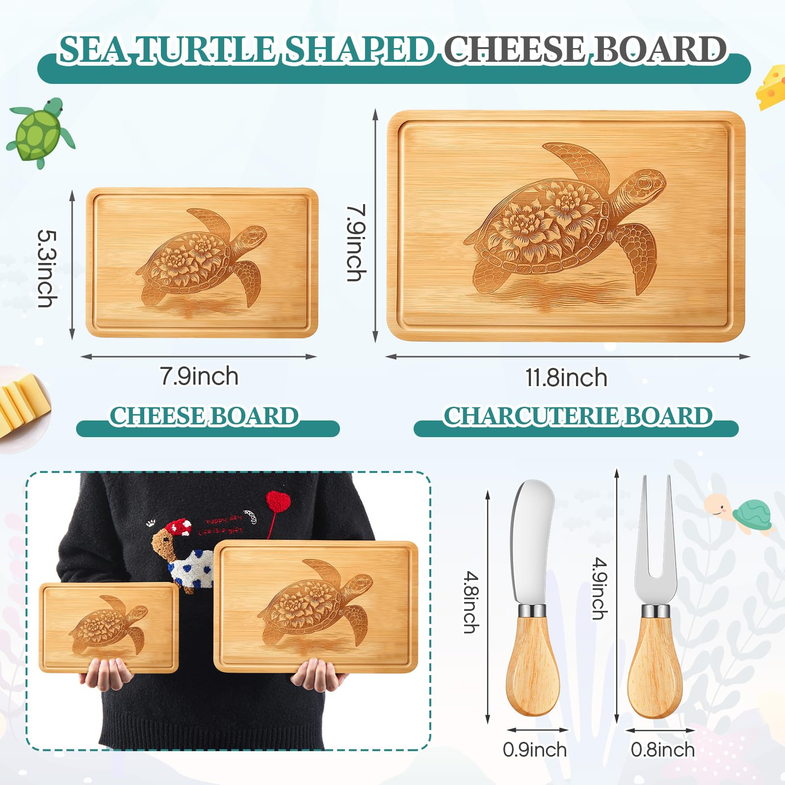 Ziliny bamboo board tools set ready for precise slicing and serving.