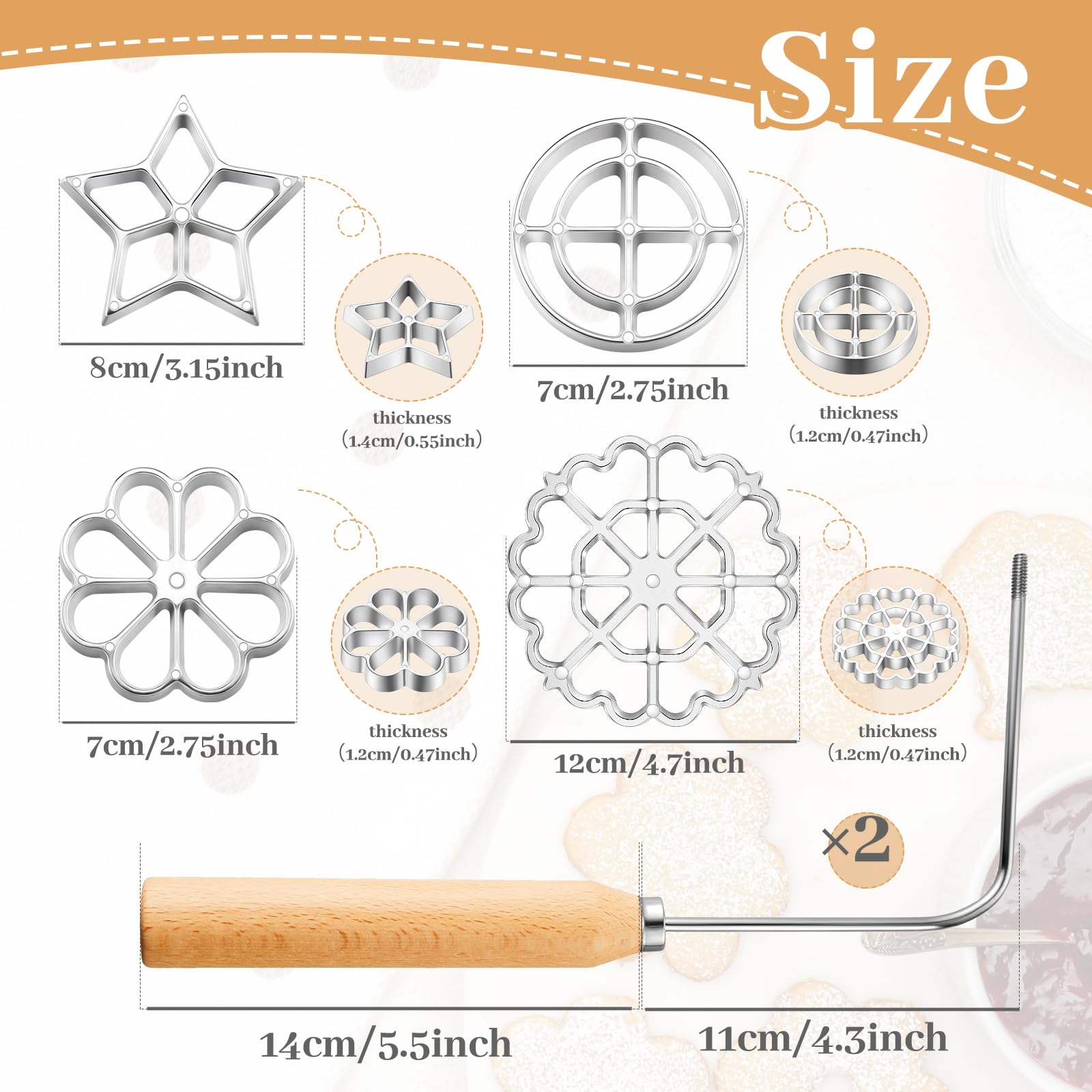 Ziliny bunuelos molds in four shapes for versatile baking