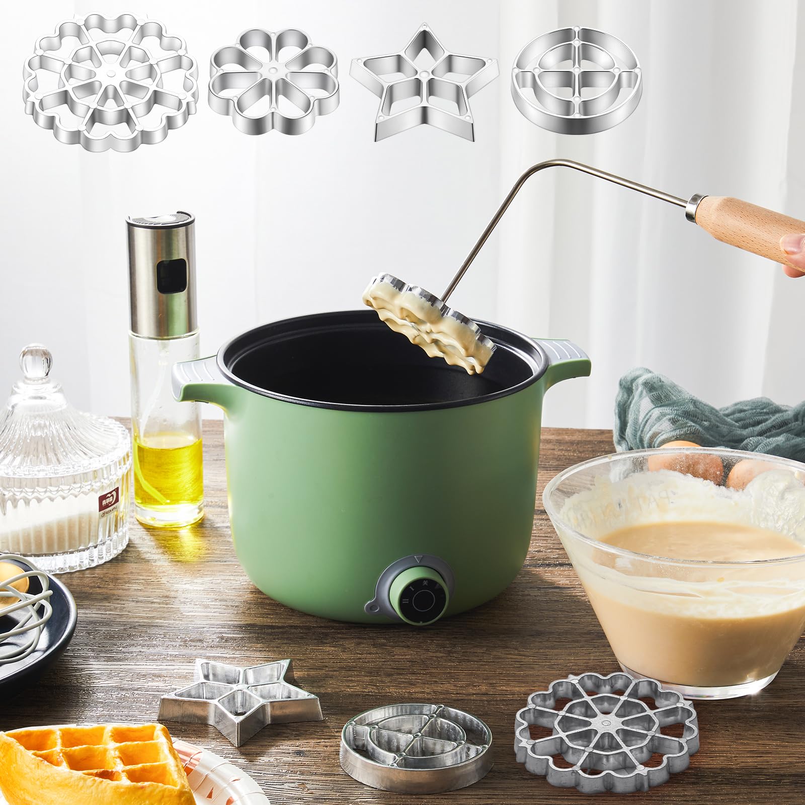 Ziliny cookie stamp kit with wood handles eases creative baking