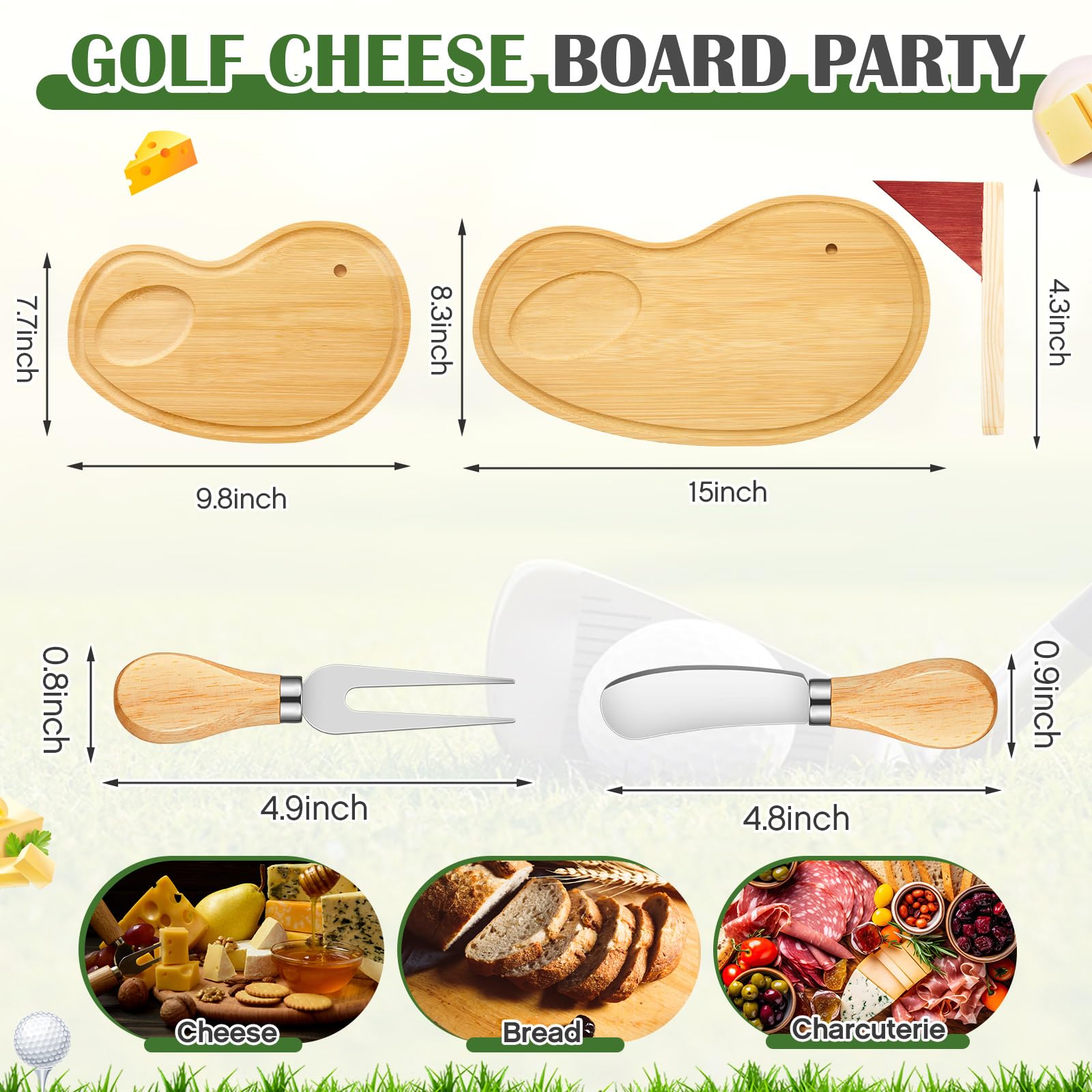 Ziliny golf cutting board knife set ideal for stylish entertaining