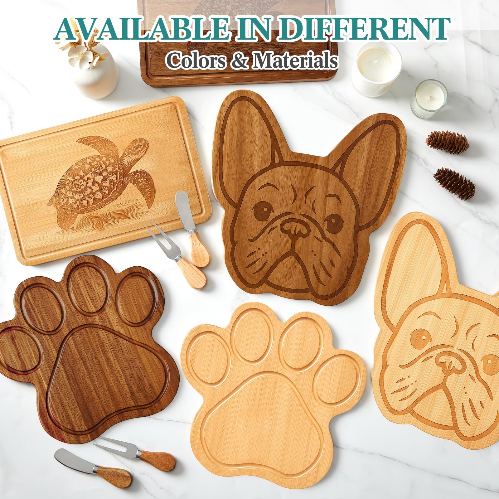 Ziliny knife and fork set pairs with board for easy serving.