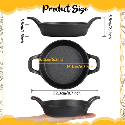 Ziliny mini cast iron skillet with double-loop handles for safe lifting