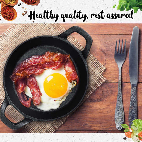 Ziliny mini cast iron skillet easy-clean surface for quick cleanup
