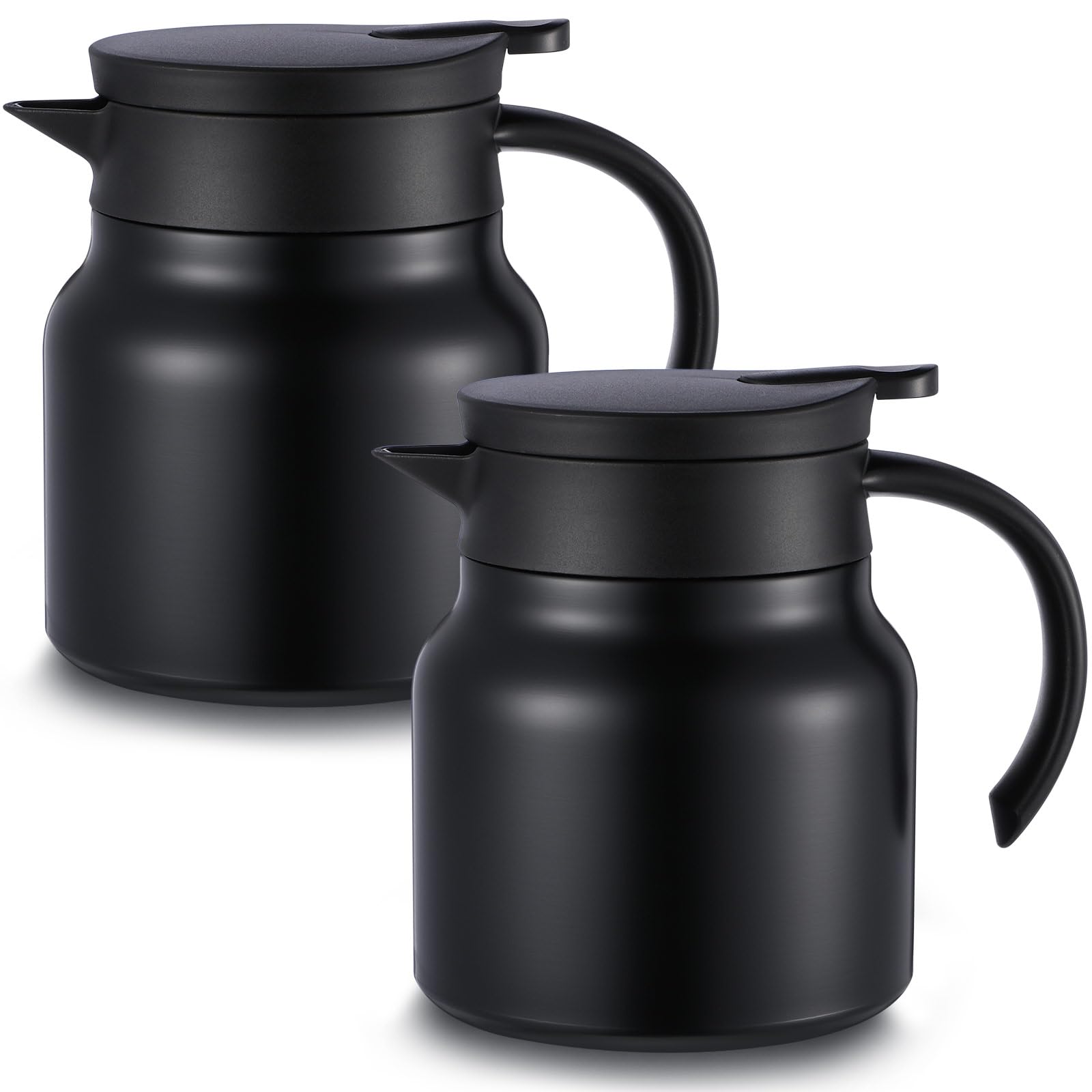 Ziliny thermal carafe front view in black, two-pack for gatherings