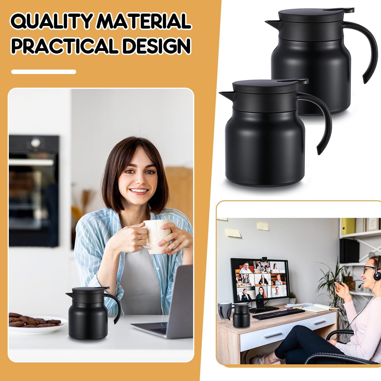 Ziliny side-profile of black carafe highlighting sleek design