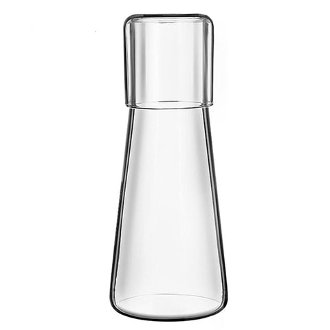ZILJJ clear bedside carafe with tumbler lid for midnight hydration.