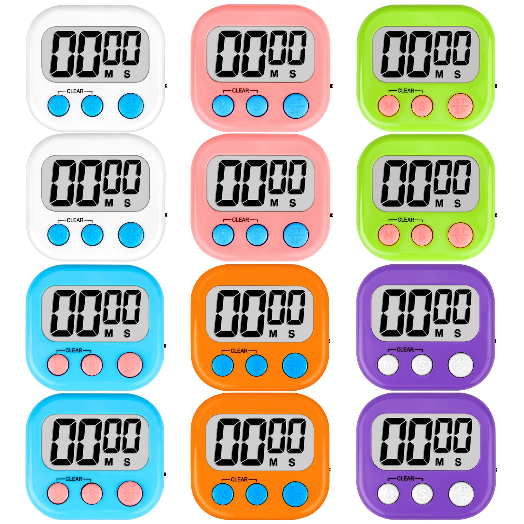 ZILLEEN classroom timer 12-pack front view for quick activity timing.