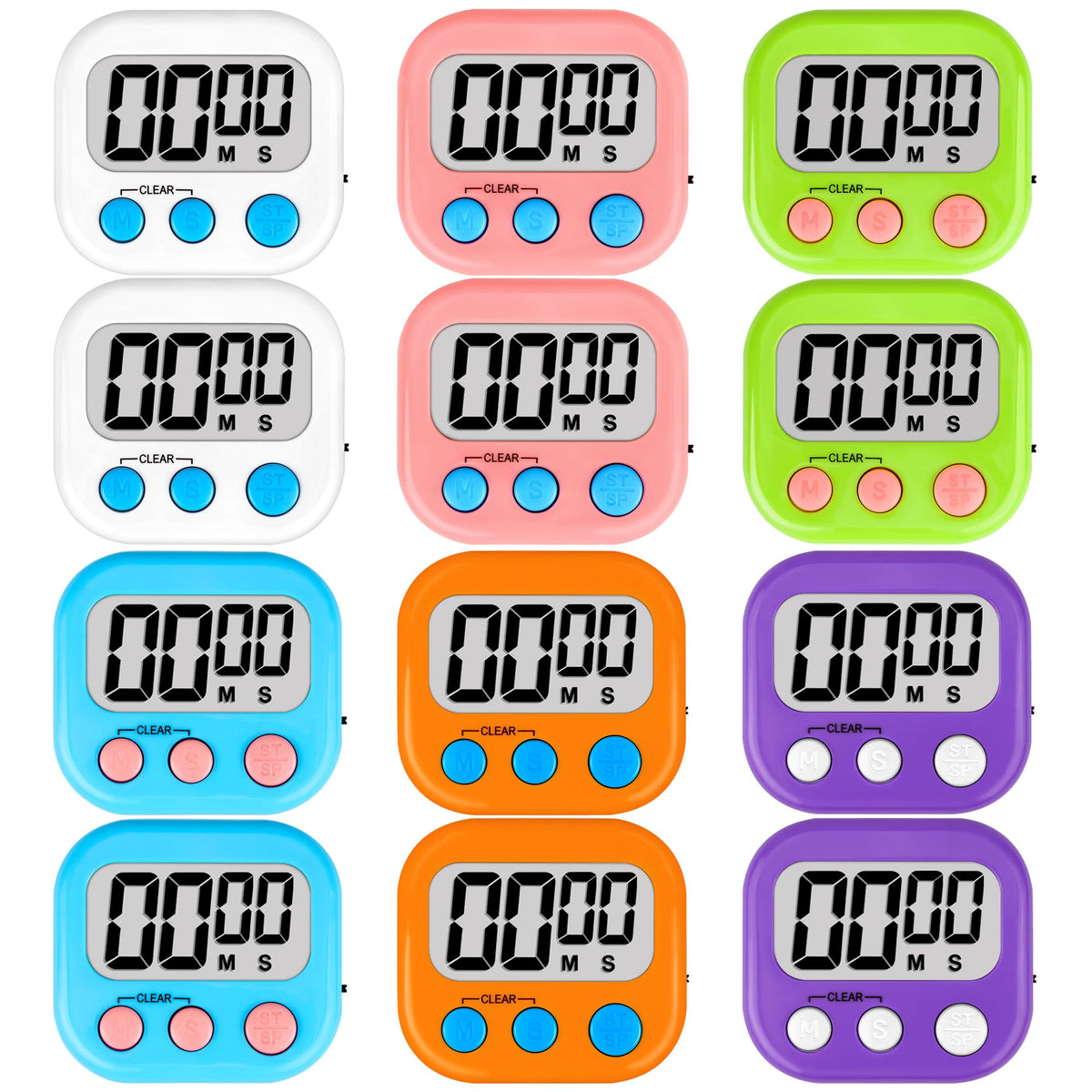 ZILLEEN classroom timer 12-pack front view for quick activity timing.