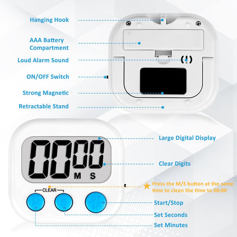 ZILLEEN timer ranges from 1 second to 99 minutes 59 seconds.
