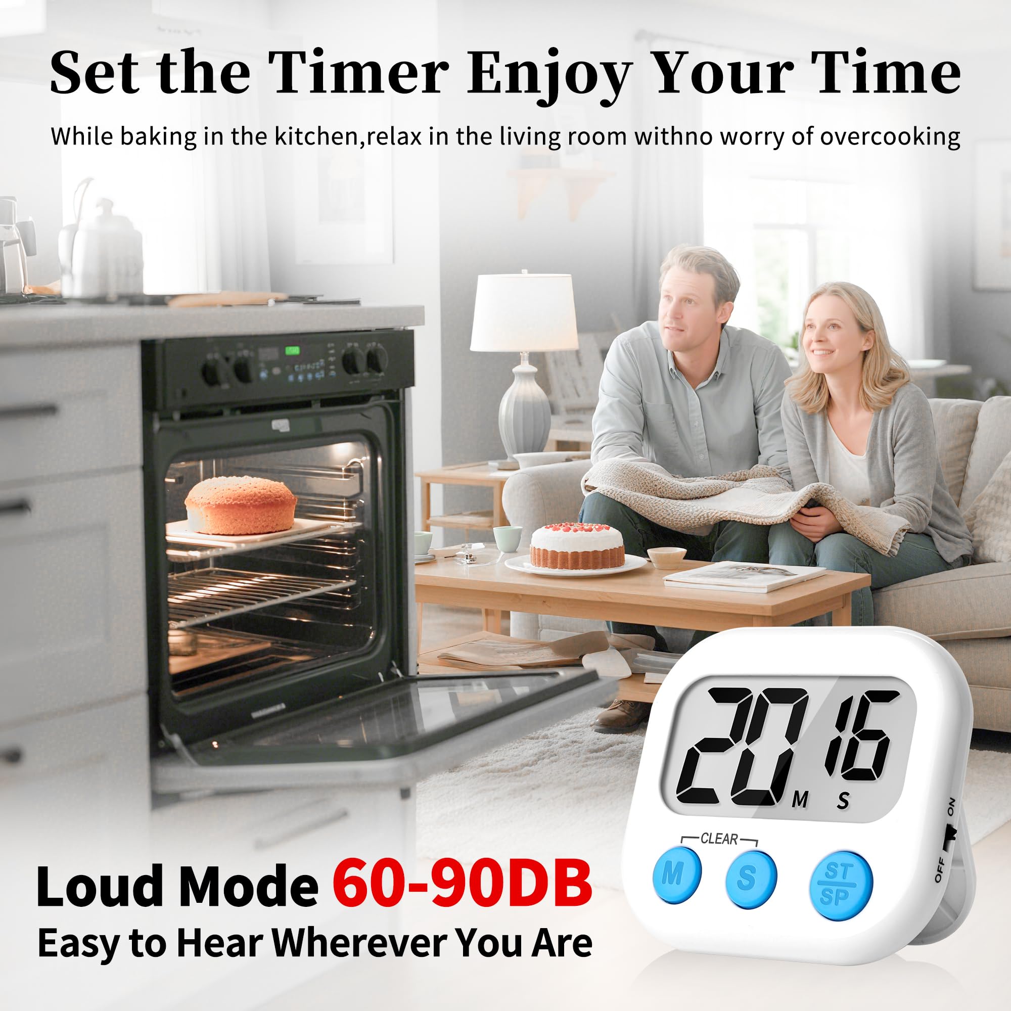 ZILLEEN digital timer shown on stand for hands-free timing.