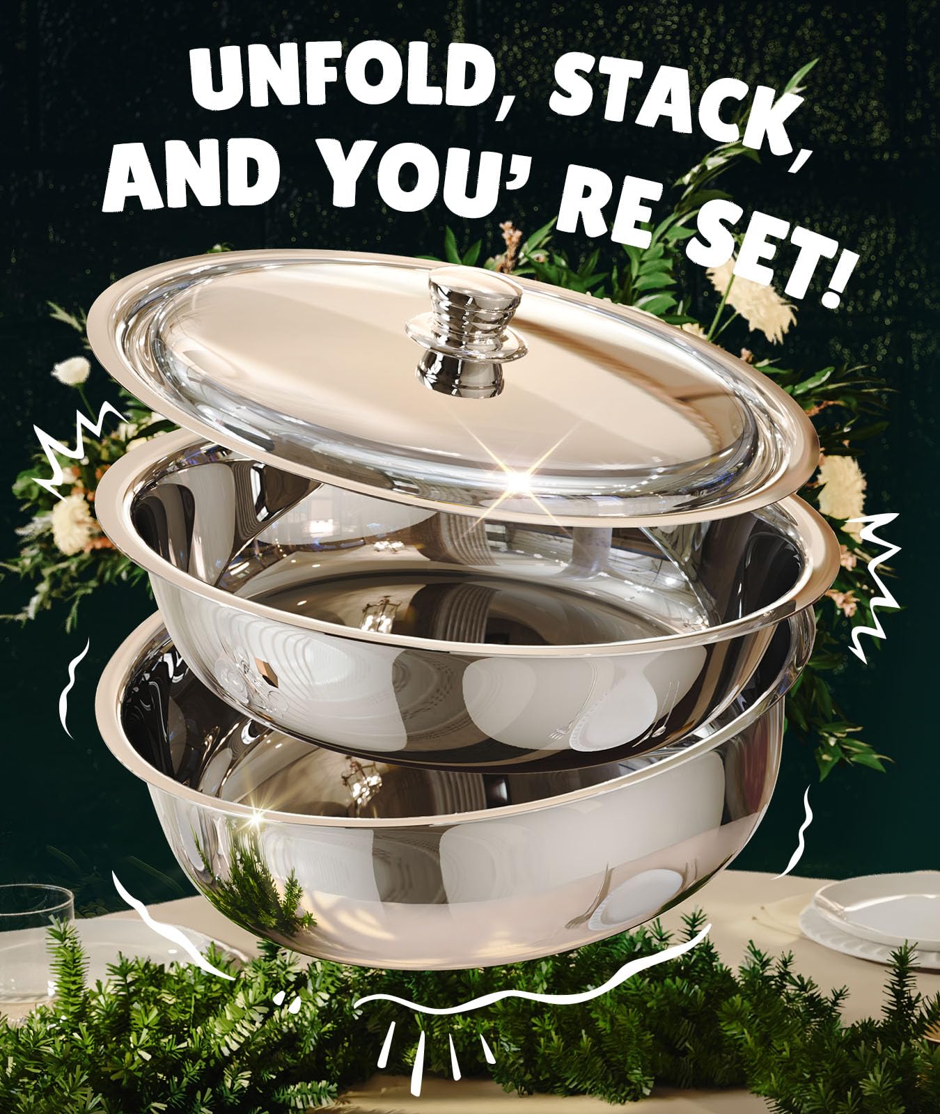ZILODE 4-pack chafing dishes ideal for parties and gatherings