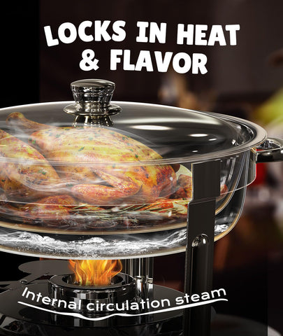 ZILODE chafing dish with rolled-edge safety for safer handling