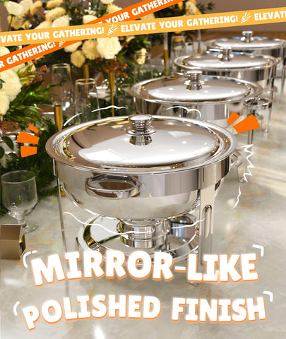 ZILODE chafing dish with water basin maintains moisture and aroma