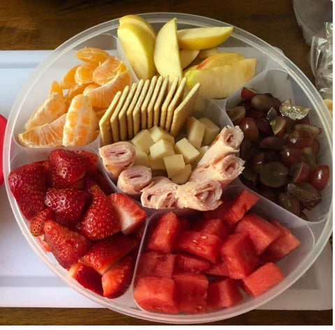 Zilpoo lidded platter is perfect for office breaks and playdates.