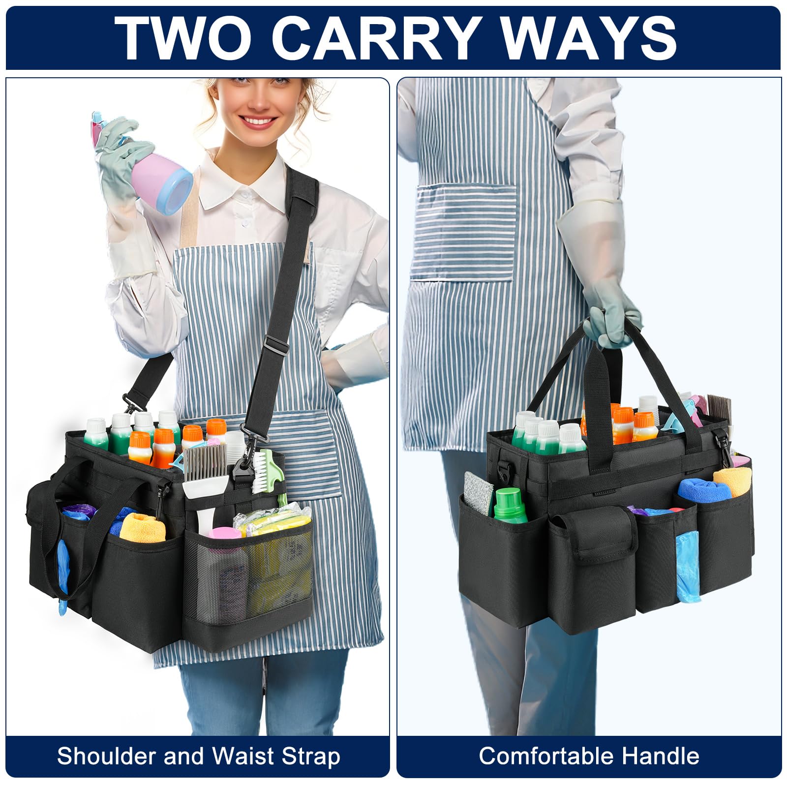 ZIOZERTT caddy cushioned handle with Velcro for easy carrying.