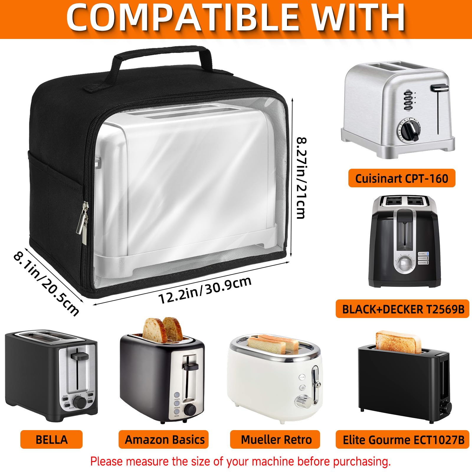 ZIOZERTT cover fitting Elite Gourmet ECT1027B 2-slice toaster