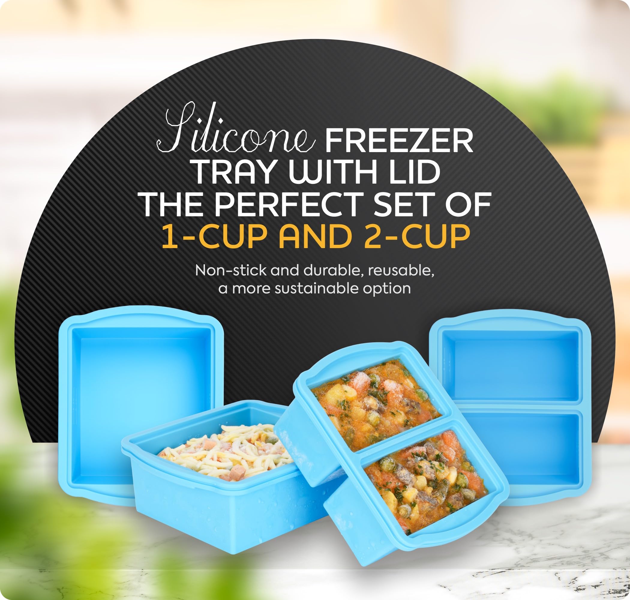 ZIP STANDING silicone lid close-up highlights flexible seal for leak-free storage