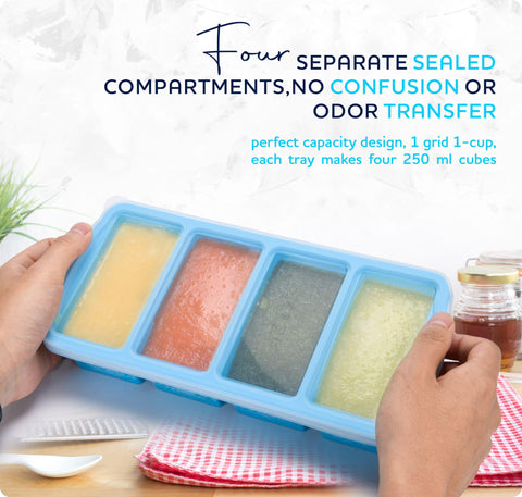 Zip Standing leak-proof snap closures prevent cross-contamination between compartments.
