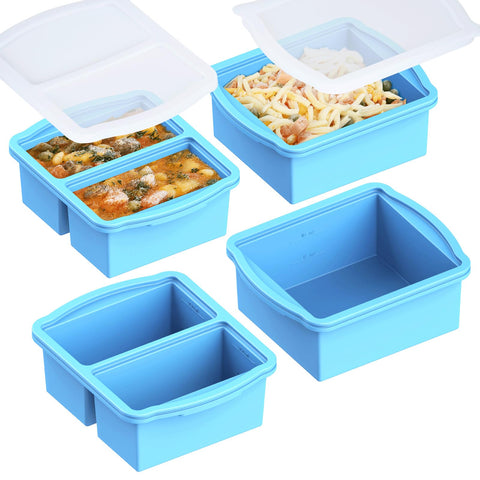 ZIP STANDING silicone freezer tray with lid shows 1 cup portions for meal prep